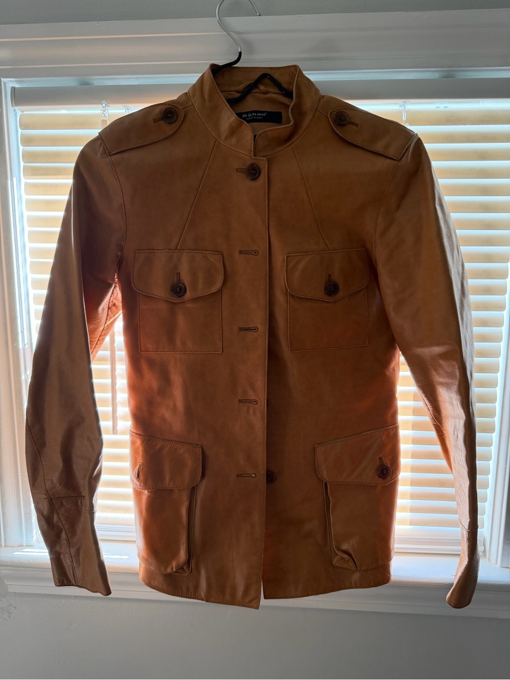 Bohno Tan Leather Military-Style Jacket